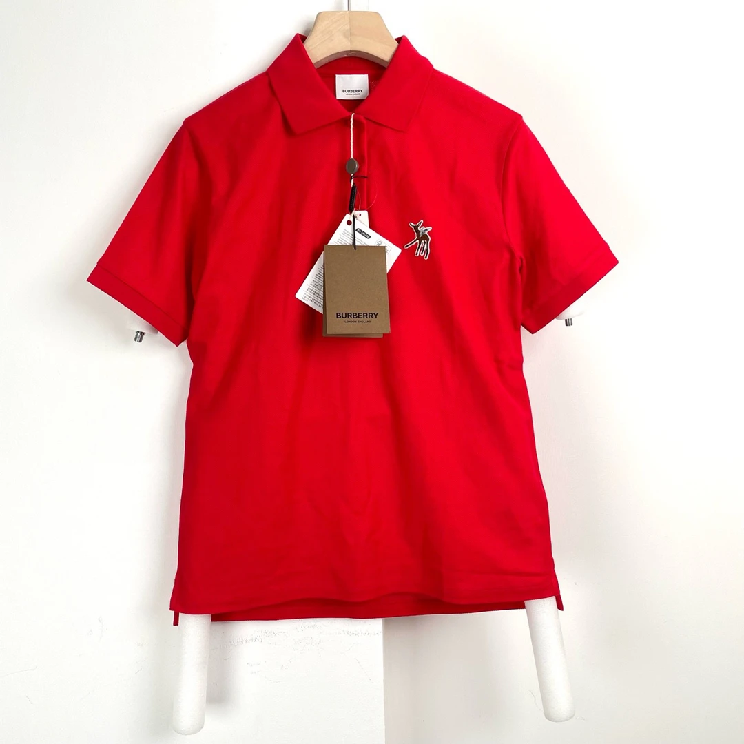 未使用 BURBERRY/博柏利 S码/小鹿刺绣短袖polo衫/6192