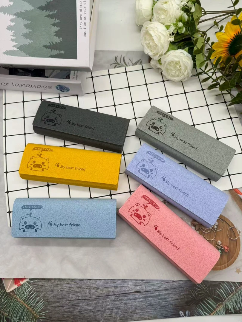 厂家直销压变皮革手工眼镜盒 可印logo