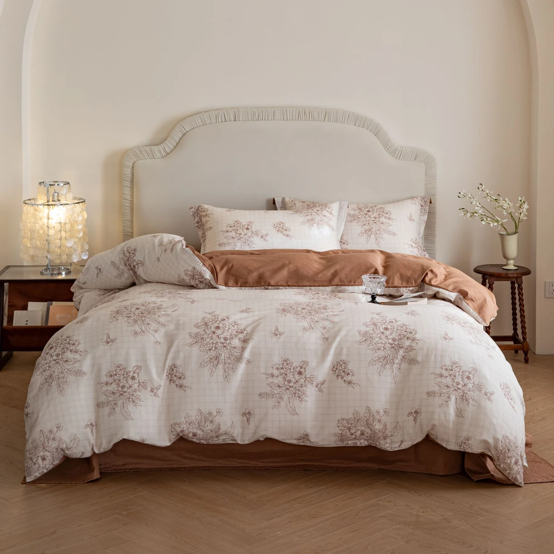 [金总补贴] 全棉双层纱四件套小碎花印花棉被套小清新纯棉四件套