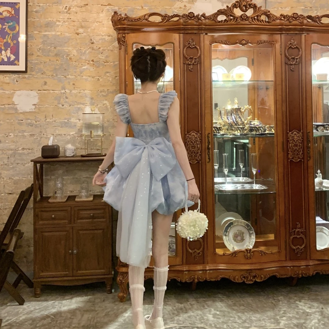 越韩小鱼’迪士尼在逃公主拖尾设计仙女小礼裙