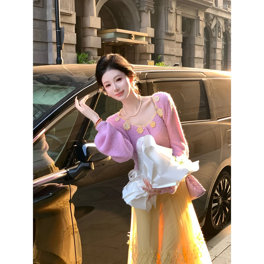 【雅乔定制】甜莓织梦 进口马海毛羊毛针织毛衣开衫女DYYY-25055996