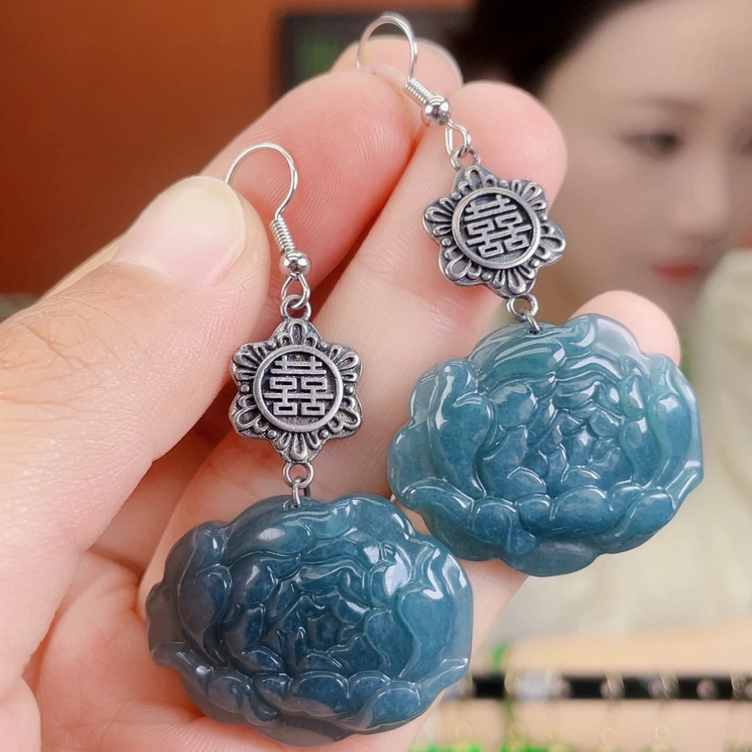 翡翠未镶嵌耳饰饰品