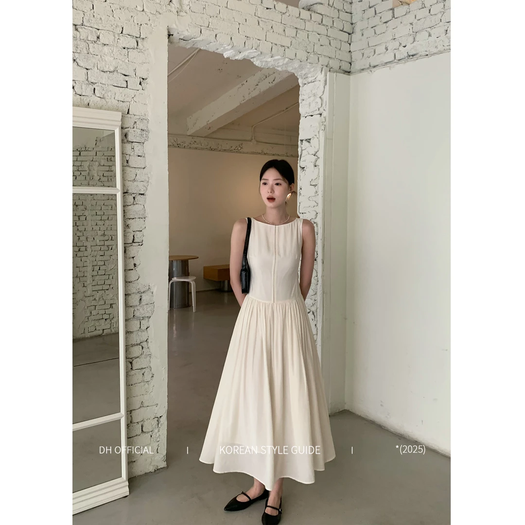 DH OFFICIAL 大花【戴妃裙 dress】醋酸楼梯花边显瘦气质连衣裙裙