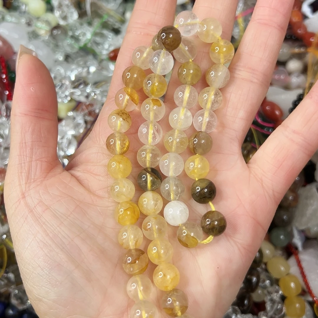 玛瑙/玉髓未镶嵌珠宝半成品，卡8黄胶花一条