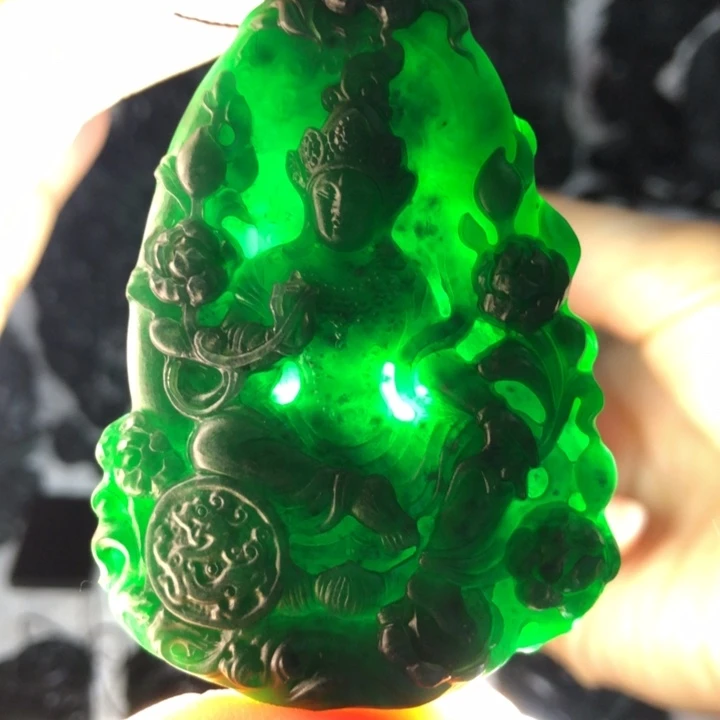 定制翡翠未镶嵌度母观音