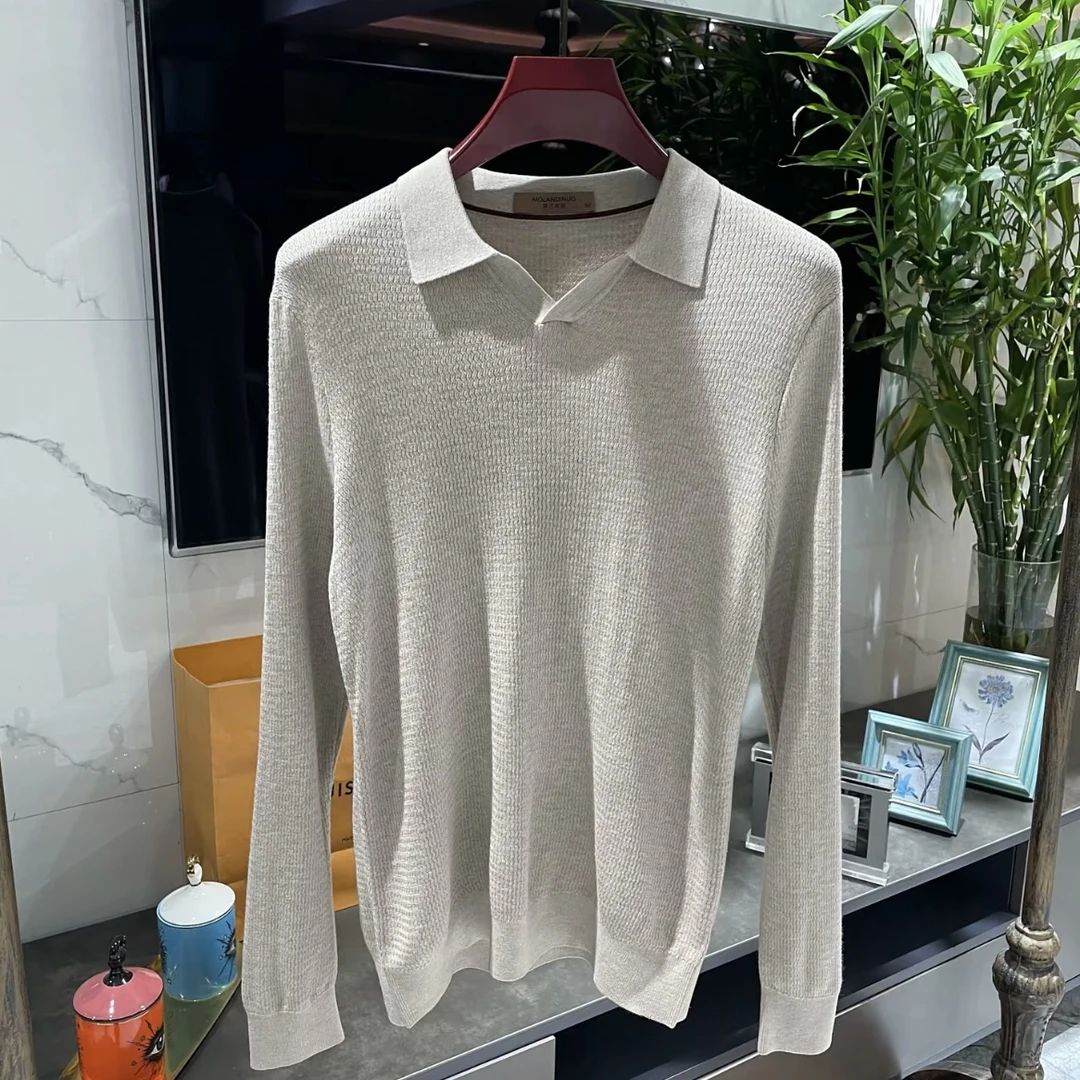 【孟璐高端·轻奢男装】HR｜MENGLU2025｜高端欧货POLO长袖T恤