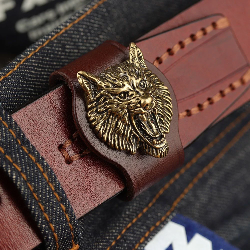 头层牛皮西部牛仔复古皮带个性针扣手工缝制男士休闲裤腰带真皮