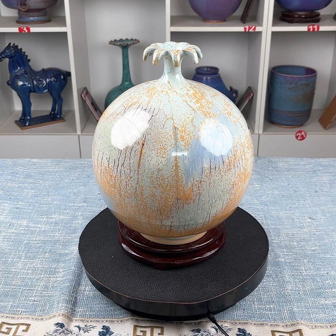 瓷片石榴瓶金玉满堂