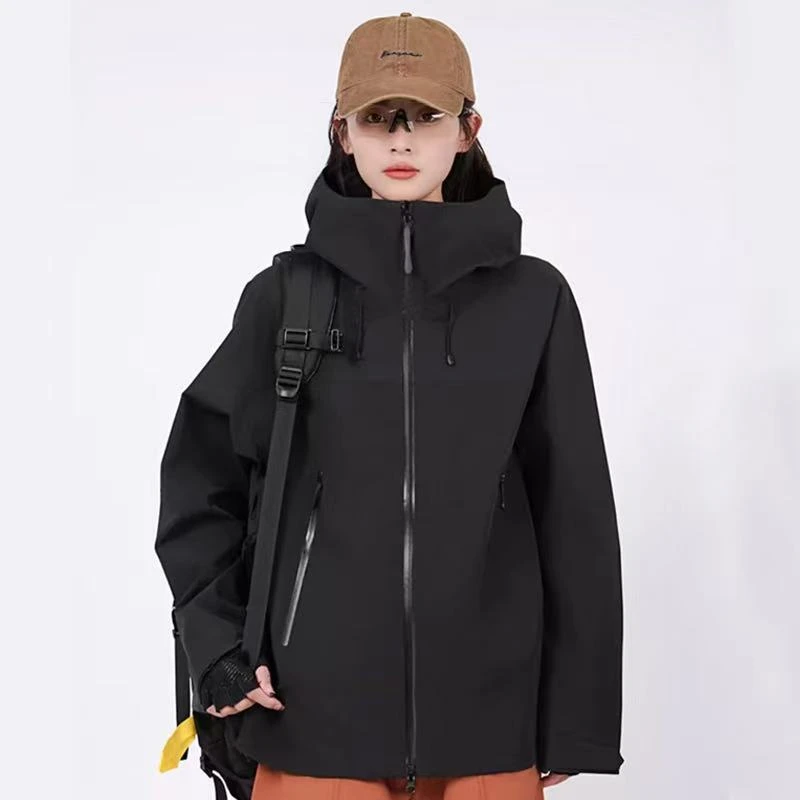 2900龙家硬壳男士户外软壳连帽冲锋衣休闲春季防风