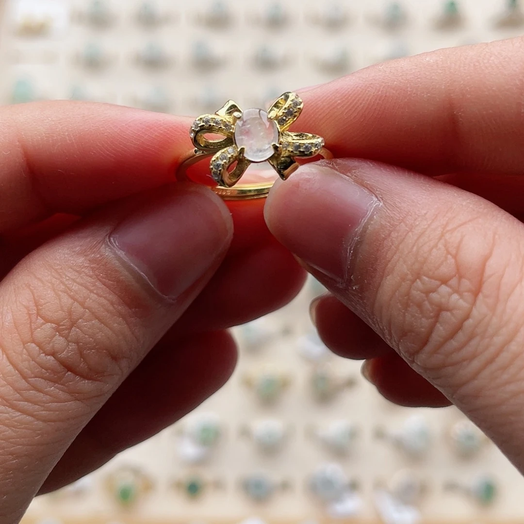 翡翠戒指银S925镶嵌1111111