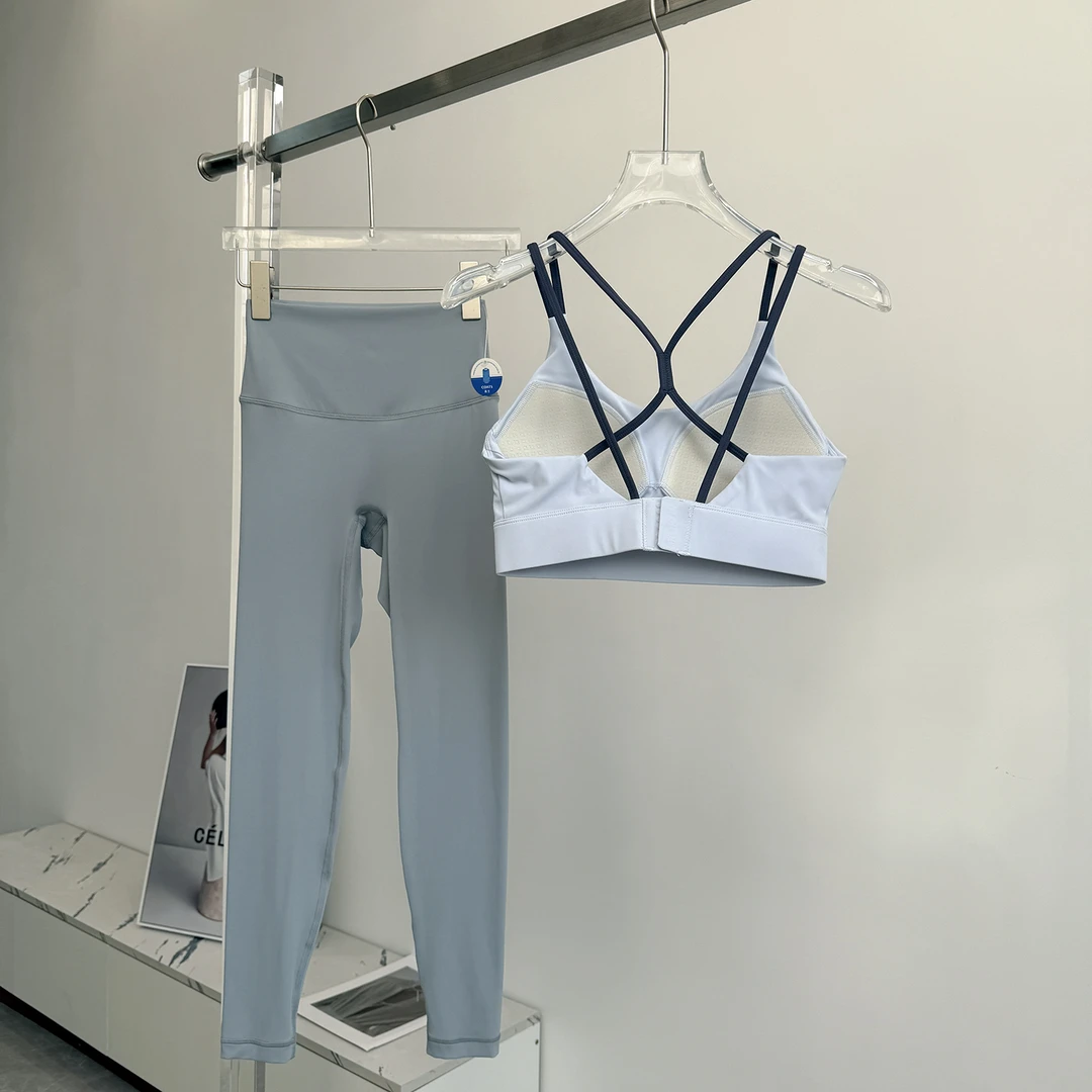 瑜伽服套装女夏季新款性感美背文胸提臀瑜伽裤跑步健身运动两件套