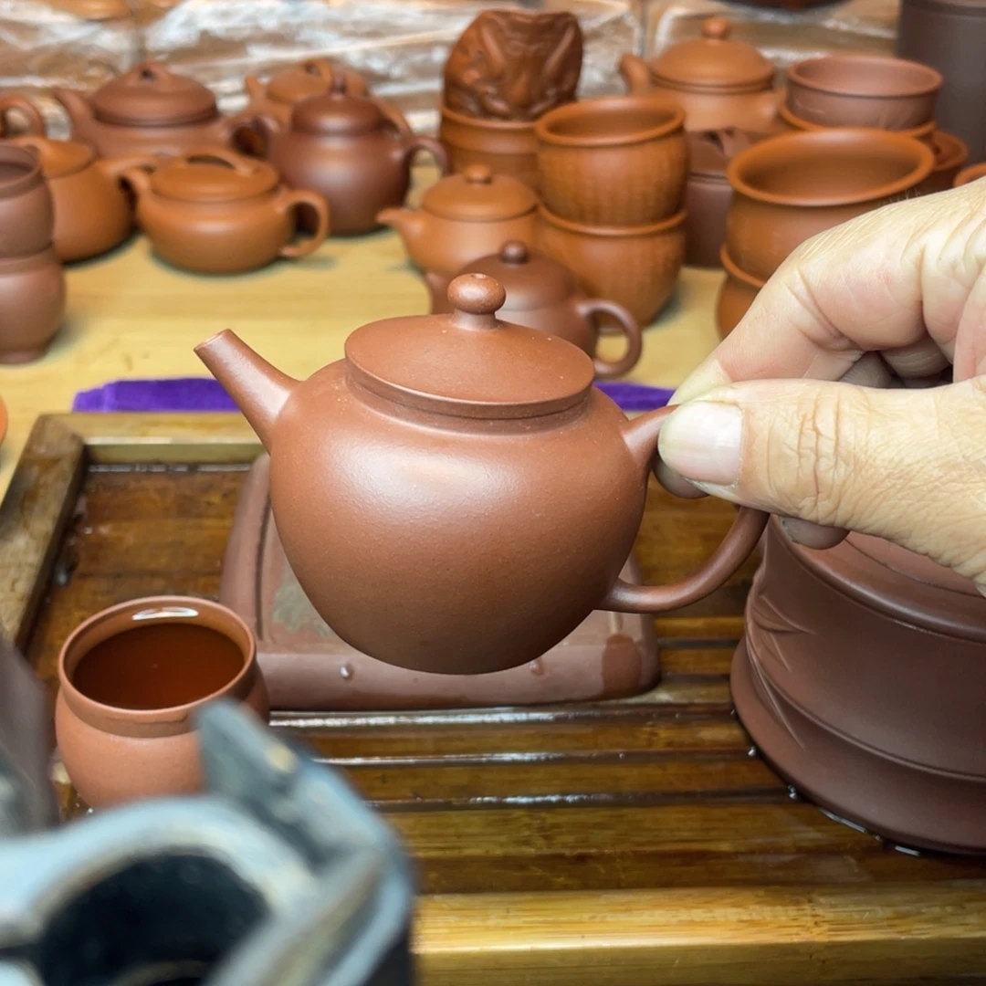 茶壶紫砂紫泥巨轮150cc改章