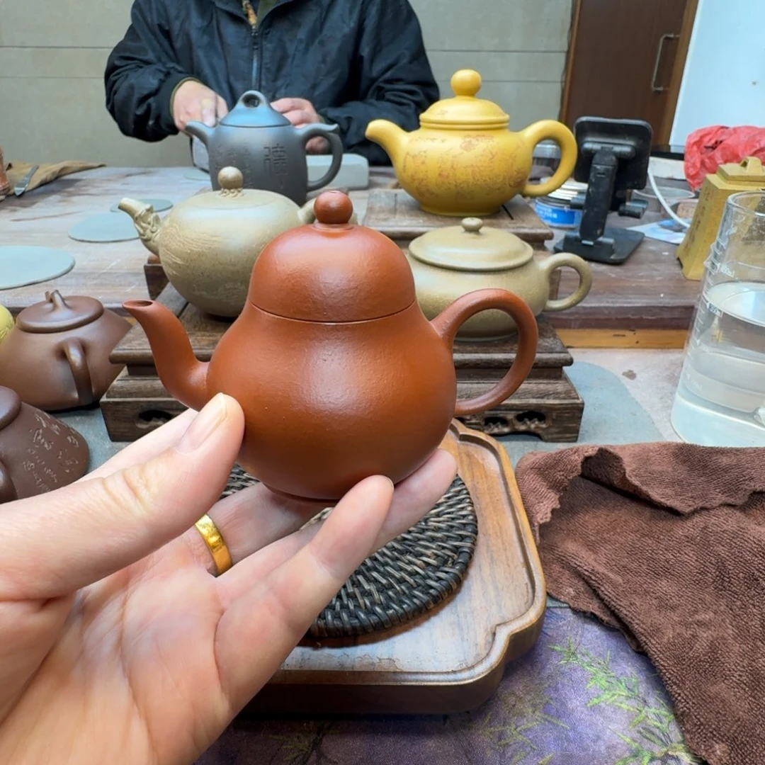 茶壶紫砂梨形壶（原矿老朱泥130cc）