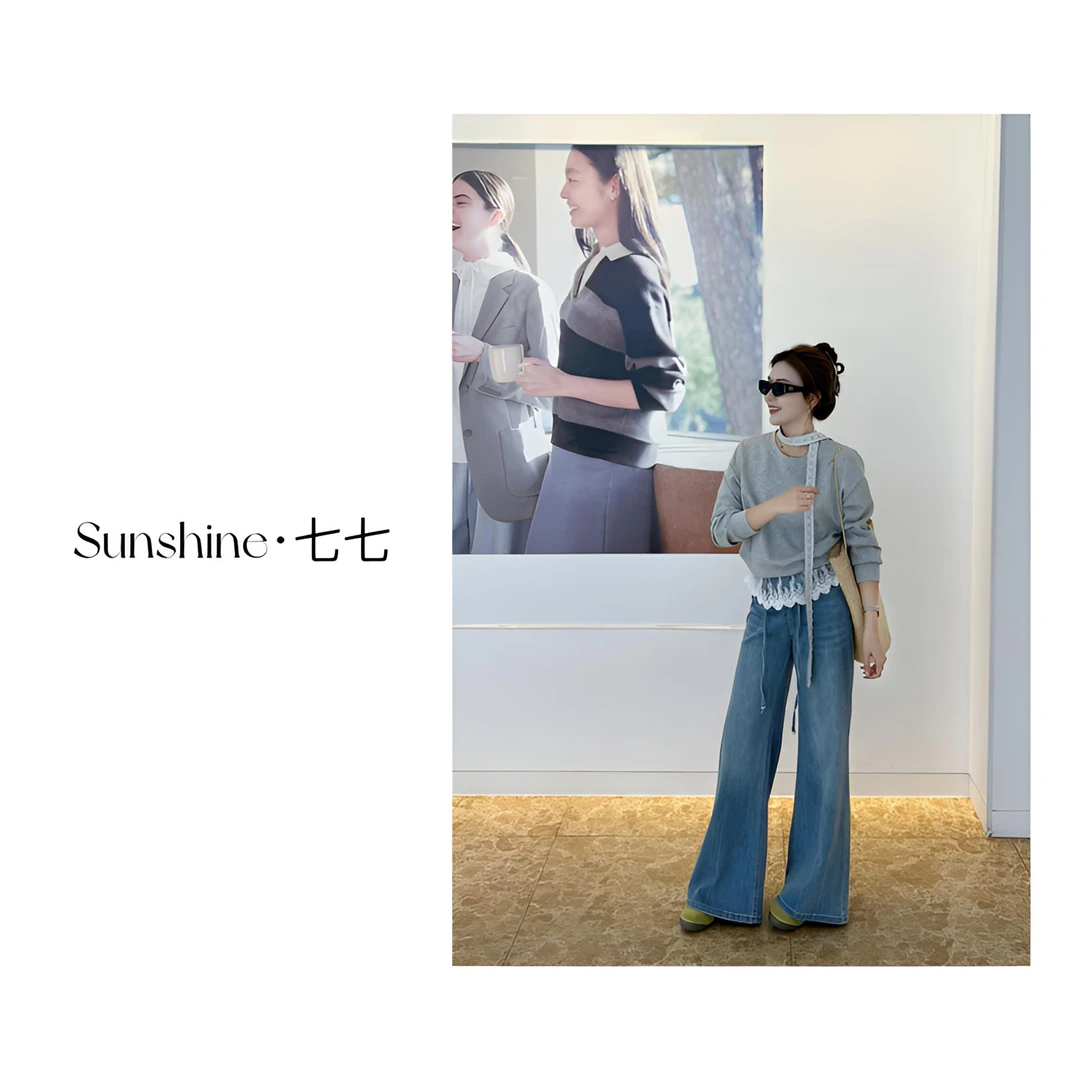 Sunshine【珍妮的旅途】韩系高质小众设计感拼接蕾丝 休闲甜美卫衣