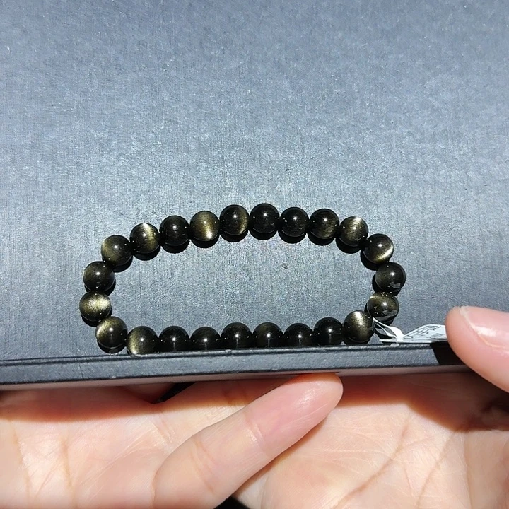 *****黑曜岩未镶嵌手链