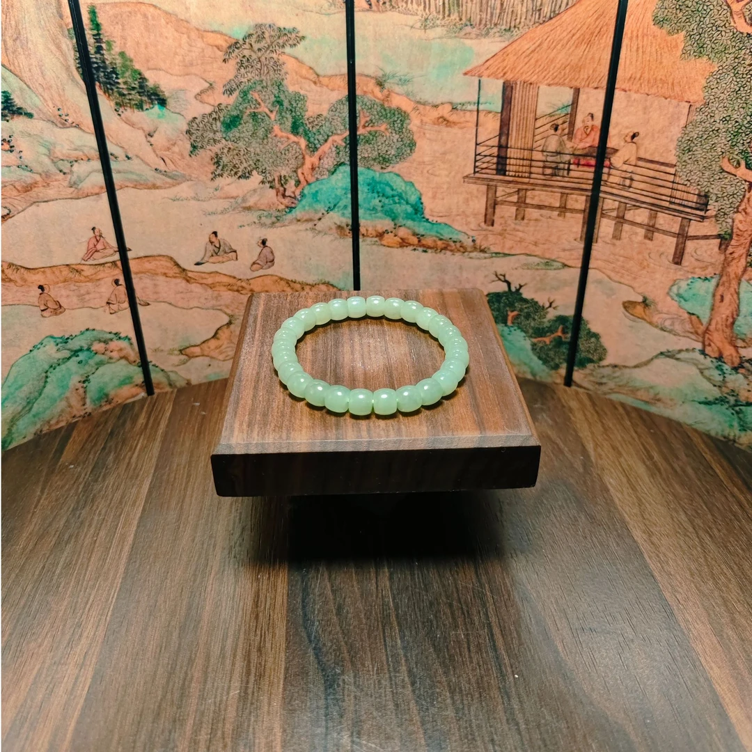 N和田玉桶珠手串（卡8）0353