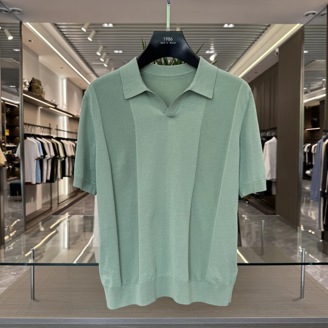 【全棉冰感针织】3502男士16针高端polo短袖