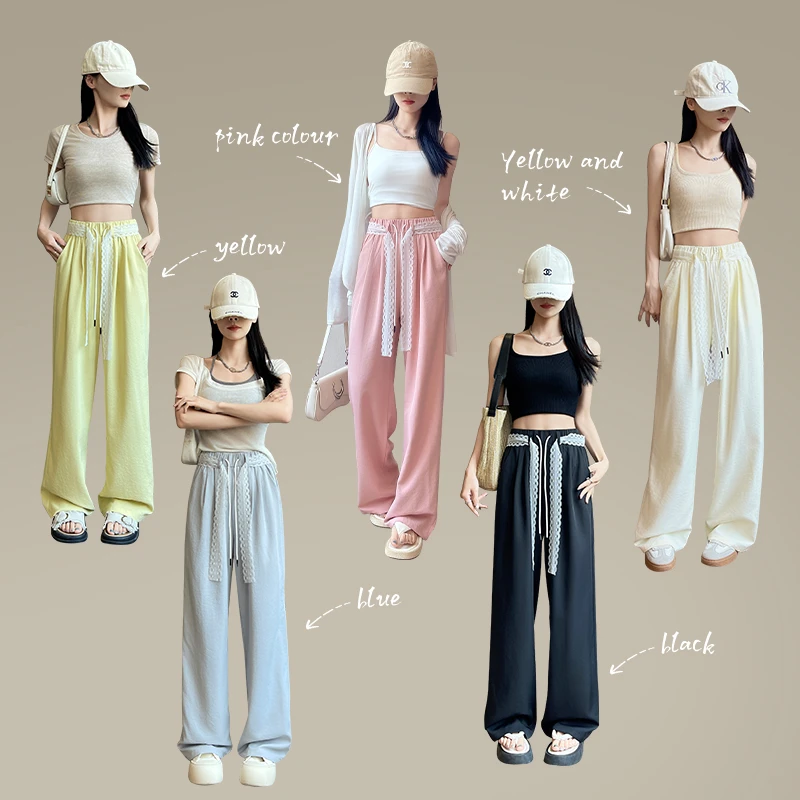 【凉感轻滑冰冰裤】“蕾丝可拆卸”薰衣草香氛欧若风肌理山本阔腿裤TZ