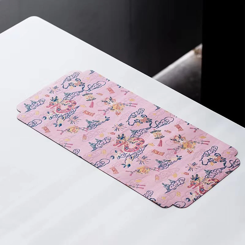 百垚龙年新中式禅意干泡席家用复古风茶席提花锦缎茶桌垫茶道零配