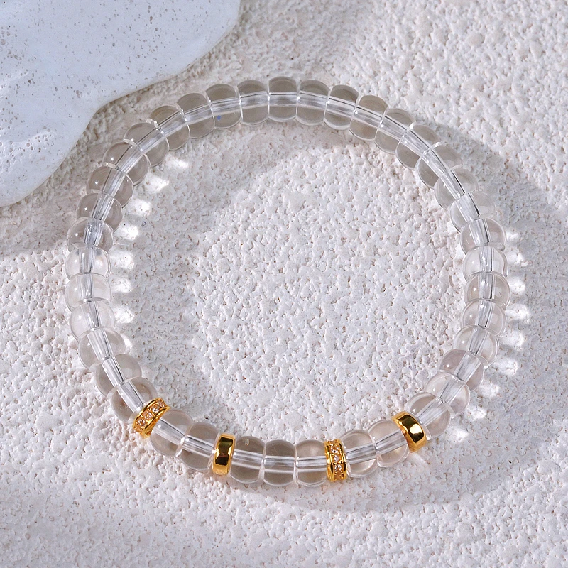 【心净米来】 白水晶 18K手串 （天然珠宝多样性发其一）