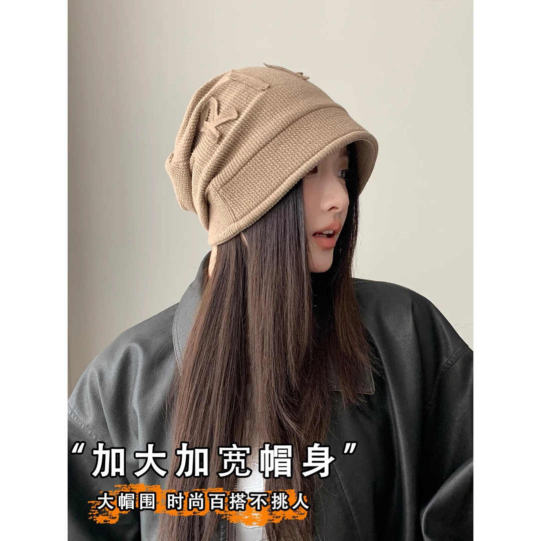 Miss both韩版ins复古小众包头帽子女春秋季显脸小百搭薄款堆堆帽