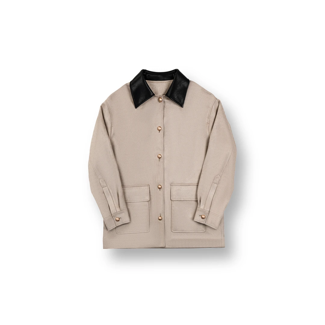 【春日限定】25早春新款复古撞色工装外套气质风时尚百搭女25A1002