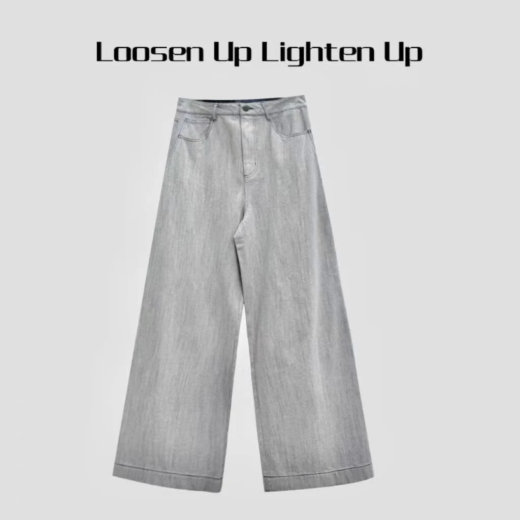 Loosen Up【秀场牛仔裤】土耳其进口重磅牛仔棉复古水洗宽松阔腿裤