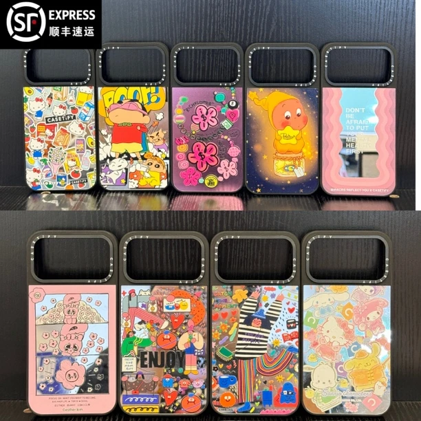 【顺丰包邮】C家潮流镜面涂鸦 明星同款防摔手机壳适用苹果17系列