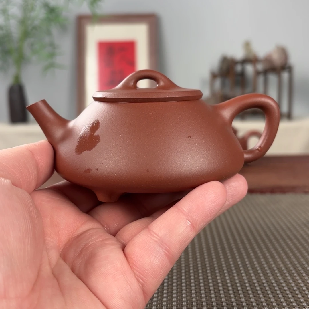 紫砂茶壶天**蓝微瑕黄龙山原矿紫砂壶