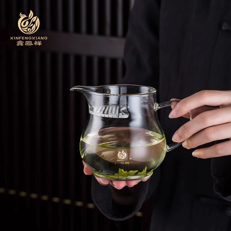 新款鑫凤祥月牙杯公道杯单个通用茶海加厚耐热玻璃分茶器绿茶茶具