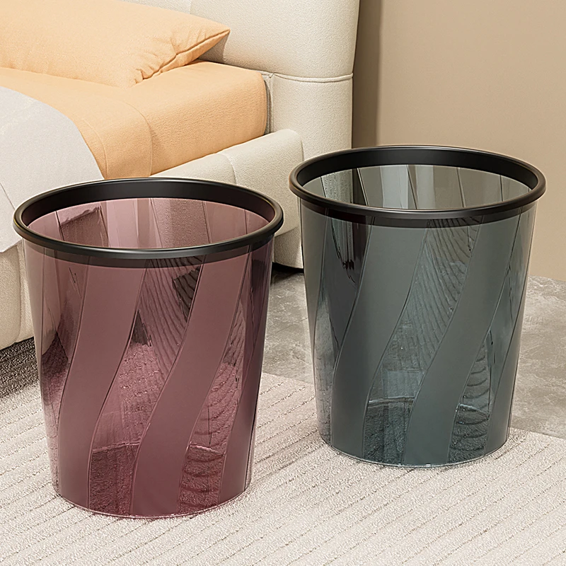 垃圾桶厨房卧室卫生间学生宿舍无盖带压圈家用加厚大容量客厅纸篓
