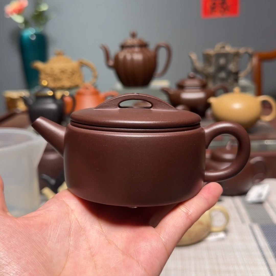 茶壶紫砂大口汉瓦壶老紫泥 155cc