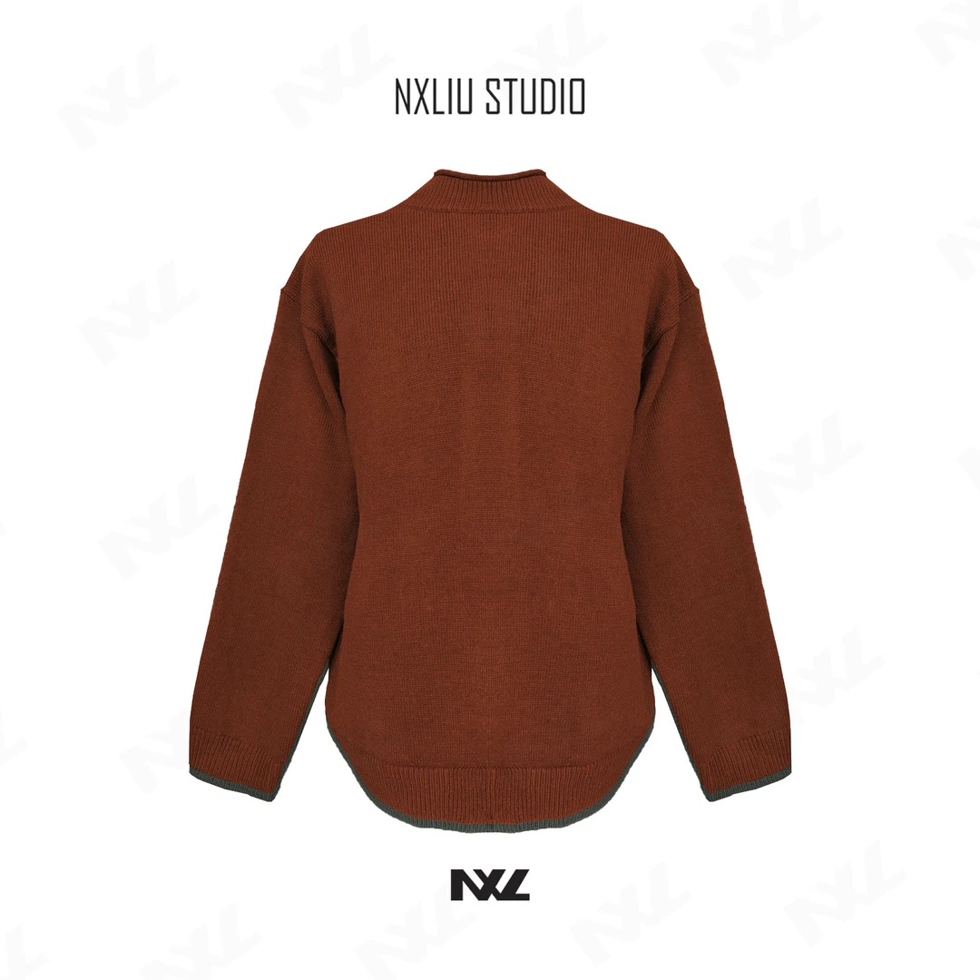 羊毛混纺圆领长袖秋冬毛衣