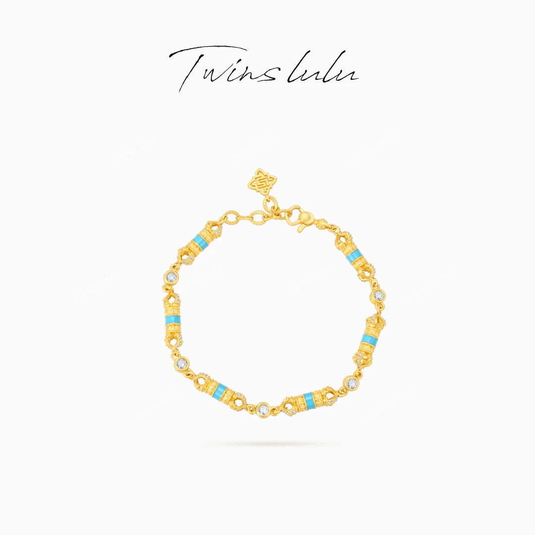 TWINS LULU 镀K金时尚简约百搭精致古法工艺刚杵手链TSS6976