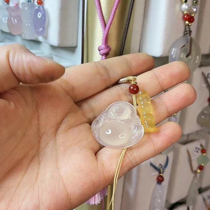 玛瑙/玉髓颈饰合金白*