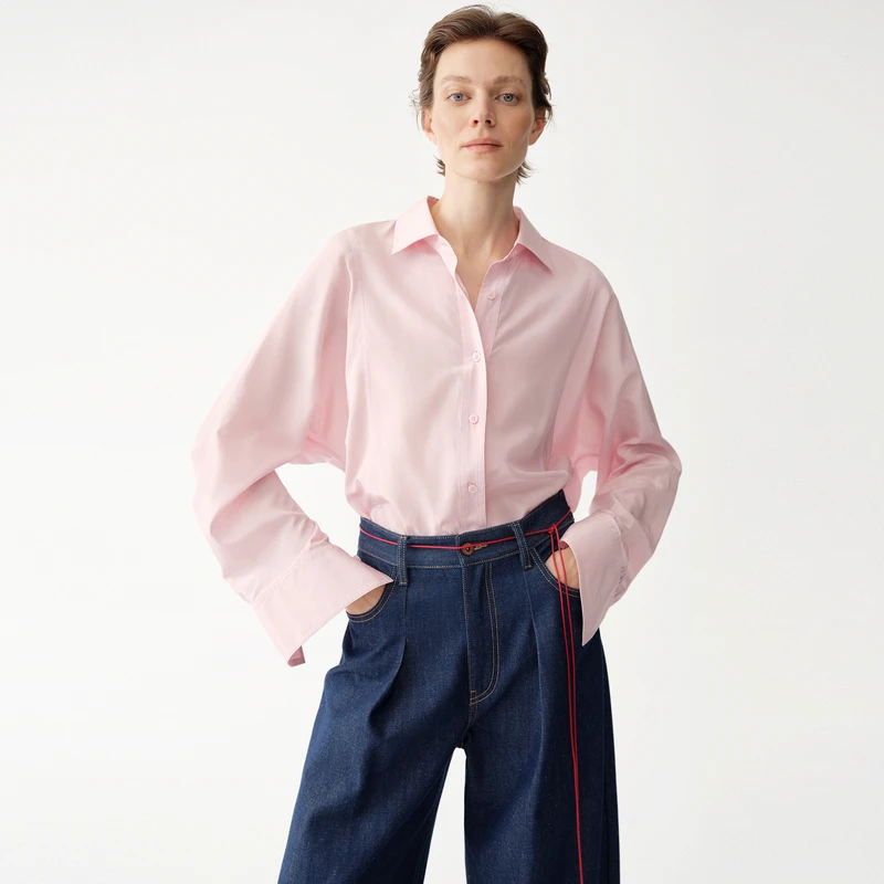 【商场同款】edition2025夏季新款解构两穿式皱感衬衫#EBE2TOP036