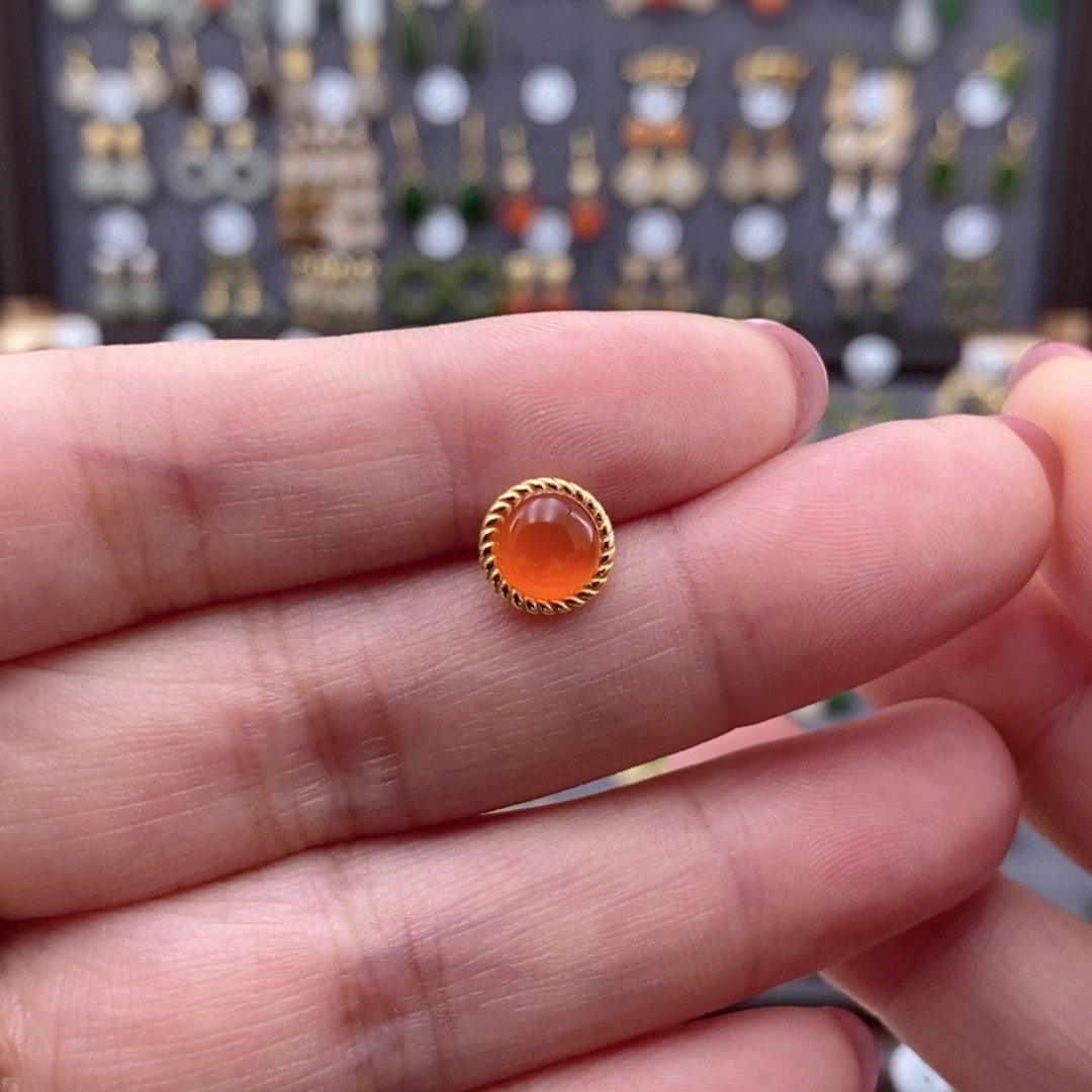 银S925镶嵌和田玉耳饰用****1