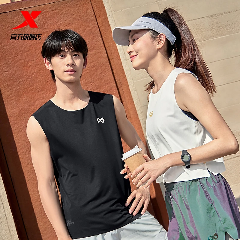 逐光前行|特步跑步背心运动户外无袖跑服男女同款轻质速干排汗