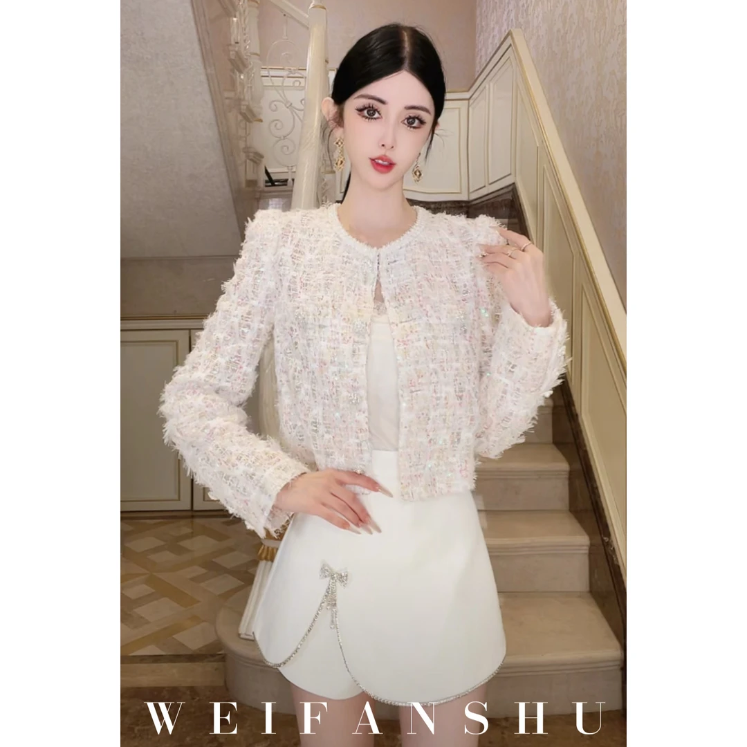 WEIFANSHU/魏凡舒【初秋邂逅】秋季新款时尚薄款气质甜美小香风外套