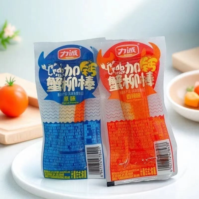 力诚加钙手撕蟹柳棒即食高蛋白原味独立海味零食解馋休闲网红小吃