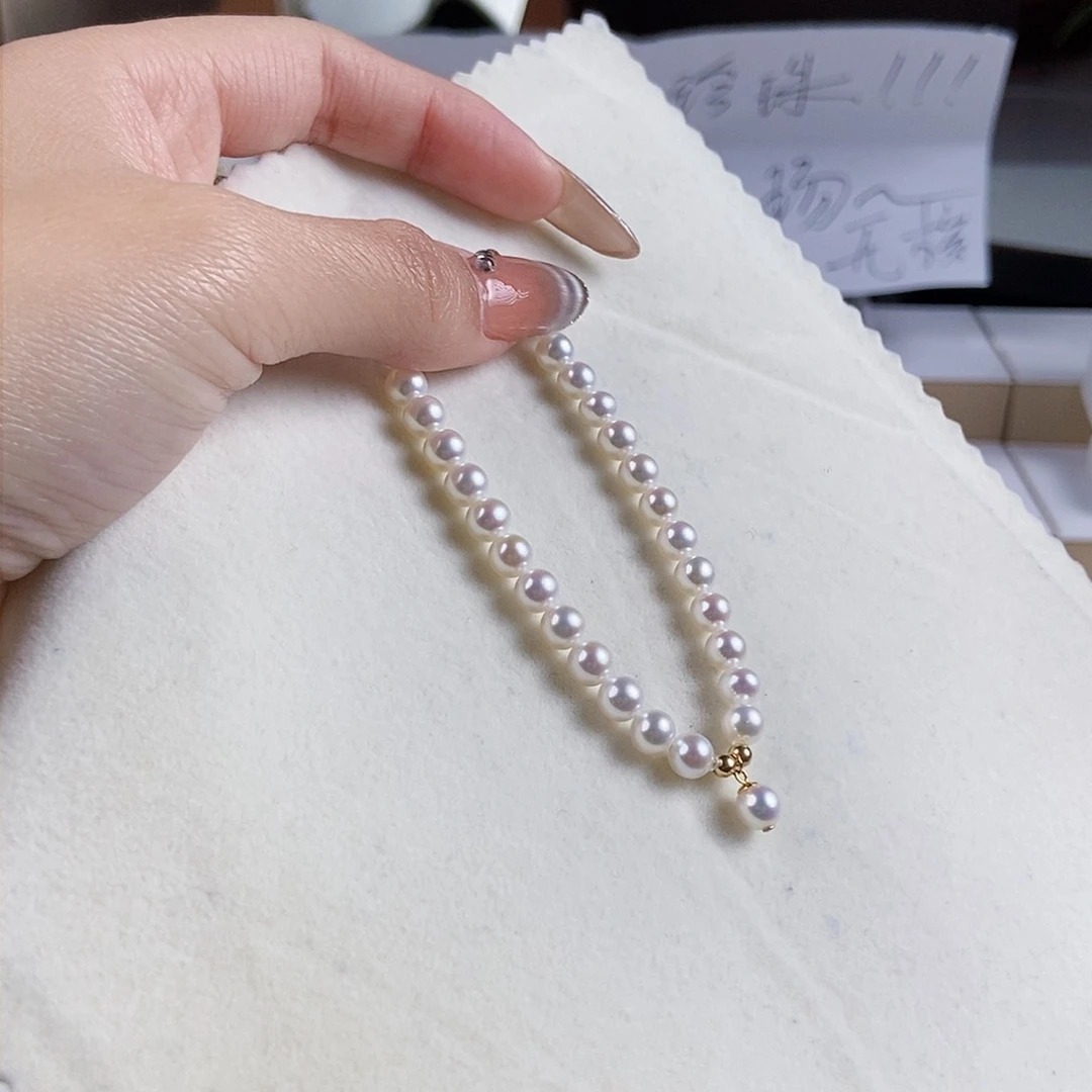 淡水珍珠手绳18K金镶嵌