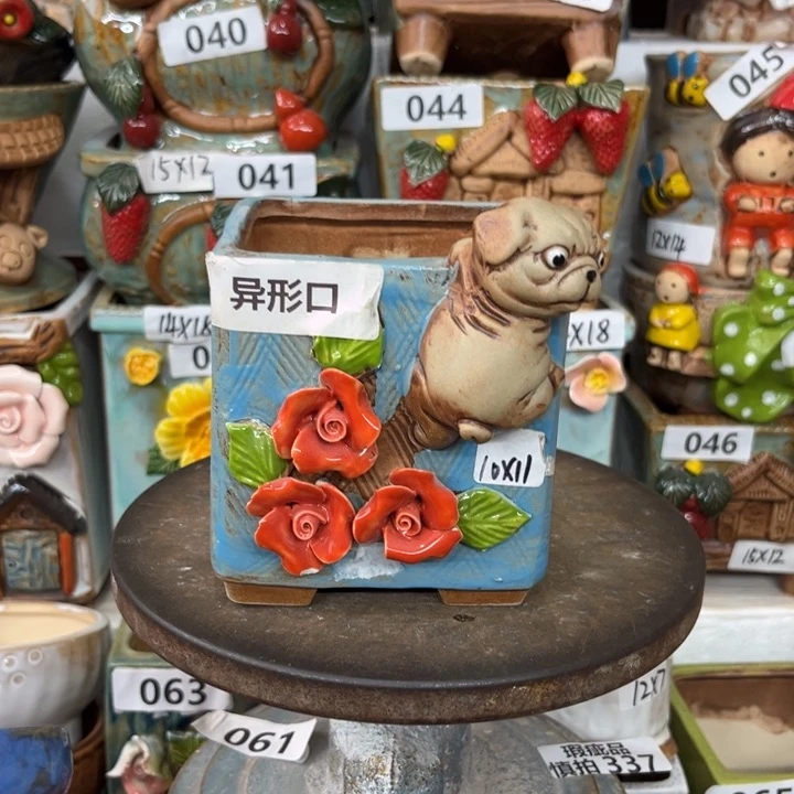 紫砂花盆粗陶材质多肉花盆