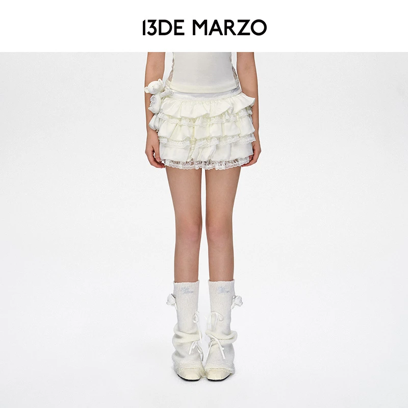 13DE MARZO女士蕾丝小熊蓬蓬花苞裙甜美A字裙半身短裙专柜同款