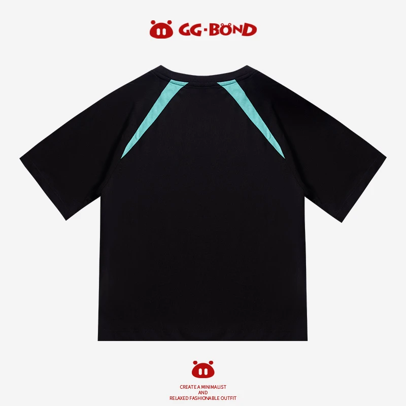 GGBOND/猪猪侠品质童装儿童夏薄款舒适印花短袖运动休闲纯棉上衣