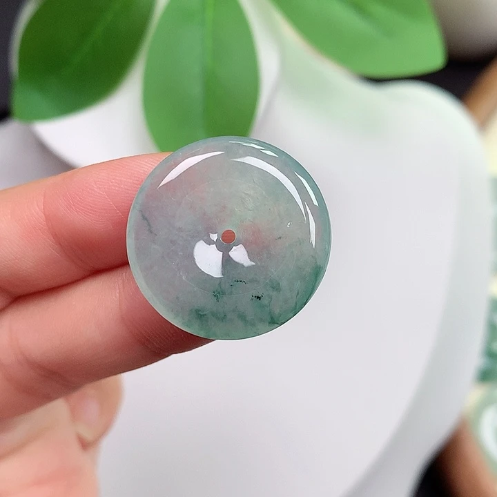 颈饰未镶嵌翡翠平安扣 23.5x4.7mm