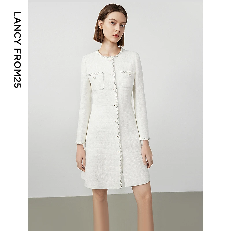 【送榴传谊】朗姿法式小香风高级感气质女裙24年春季连衣裙欧若风