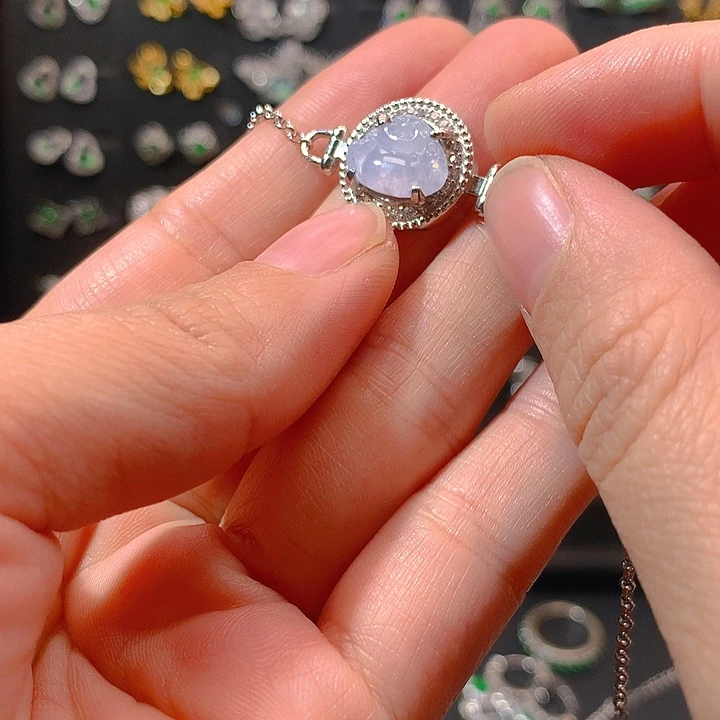 翡翠戒指银S925镶嵌手链