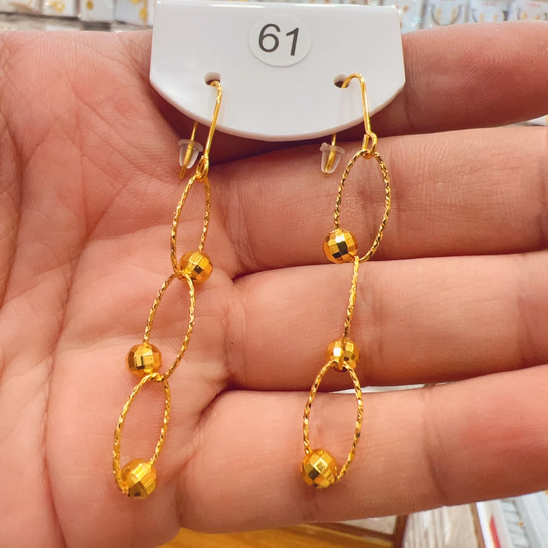 铜合金耳饰 e61 新款时尚休闲百搭圈圈车花耳环