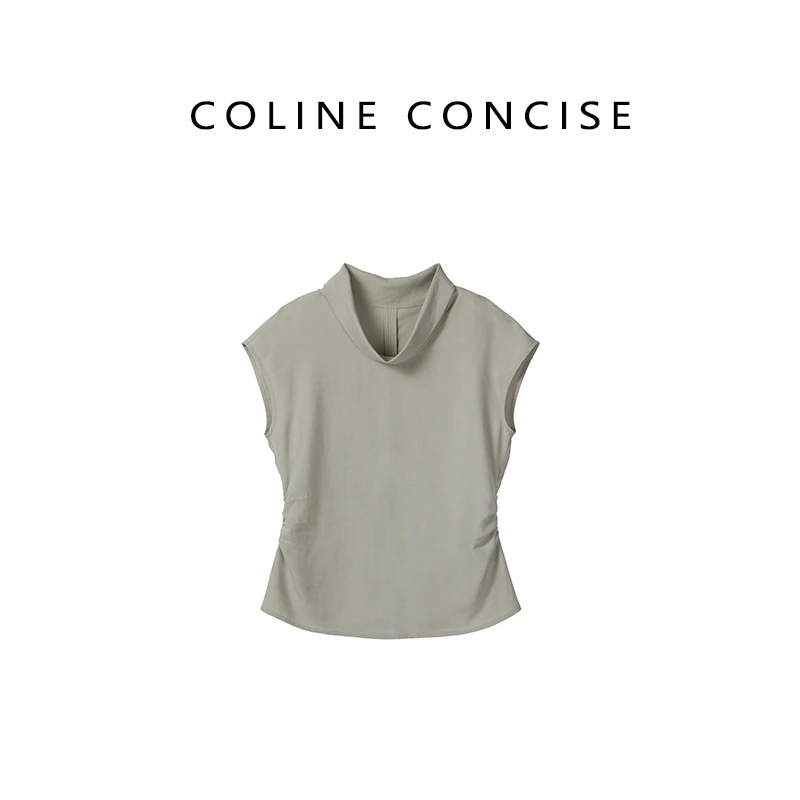 COLINE CONCISE 25SS 设计款收腰衬衣夏季显瘦上衣66118