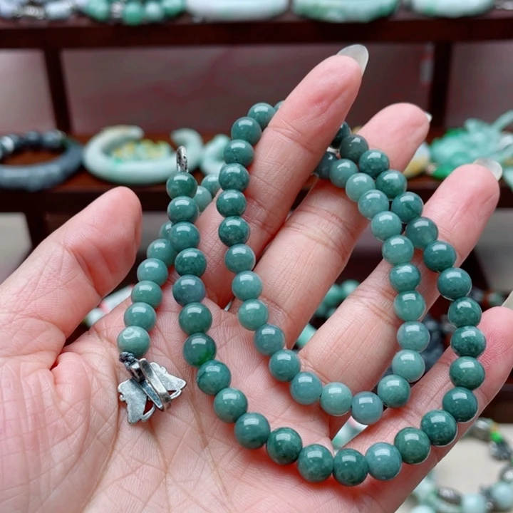 翡翠未镶嵌手链百搭项链